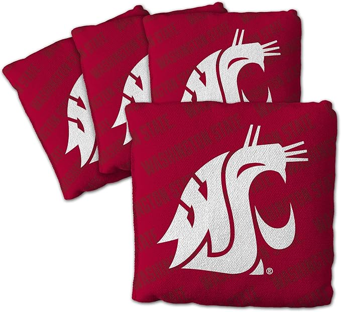 YouTheFan Officially-Licensed NCAA Set of 4 Cornhole Bags - All Weather Regulation 6” x 6” Size - 16oz Weight - Designed in USA