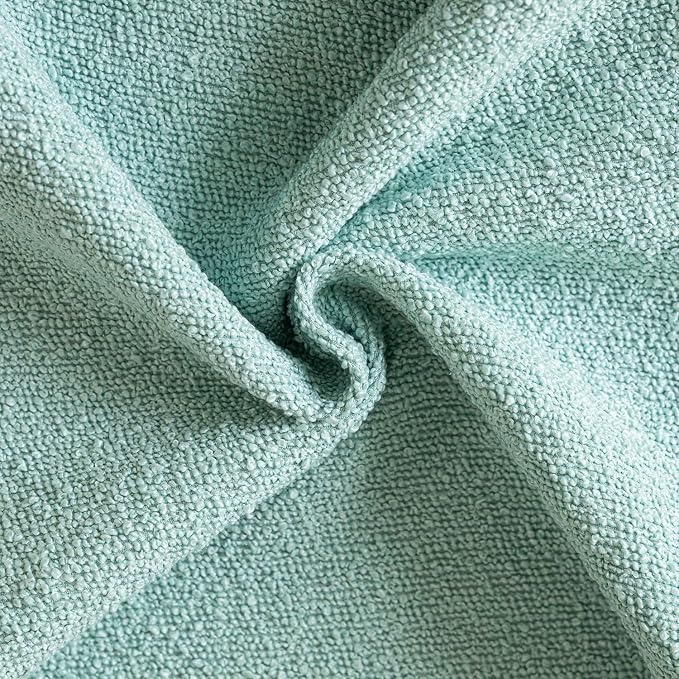 Foindtower Set of 2, Decorative Textured Boucle Throw Pillow Covers Accent Solid Pillow Cases Soft Cozy Couch Cushion Case for Chair Sofa Bedroom Living Room Home Decor 24x24 Inch Aqua Blue