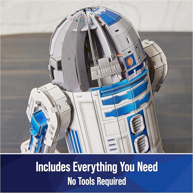 4D Build Star Wars R2-D2 Cardstock 3D Model Kit, Star Wars Gifts, Toys Desk Décor for Fans & Collectors, Adults & Teens 12+