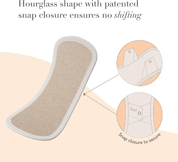 Rael Reusable Panty Liners Menstrual, Organic Cotton Cover (5 Count, Brown) | Cloth Pantyliner for Women, Washable, Soft and Thin, Leak-Resistant Design, Washing Machine Safe, Period Essential