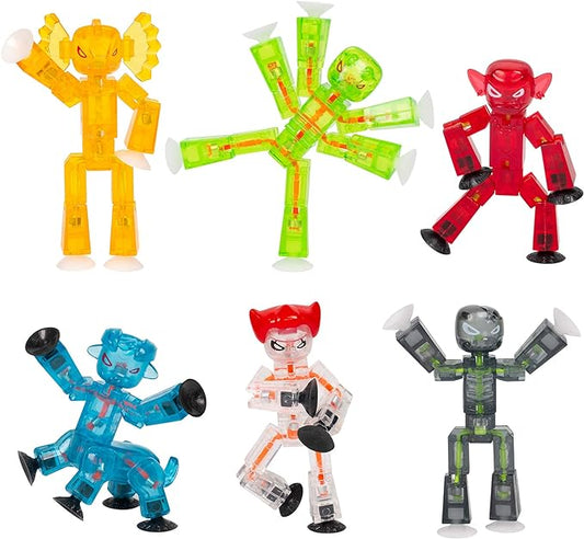 StikBot Zing Monsters, Complete Set of 6 Poseable Monster Action Figures, Includes Giggles, Goblin, Insector, Grim, Aquafang and Kyron