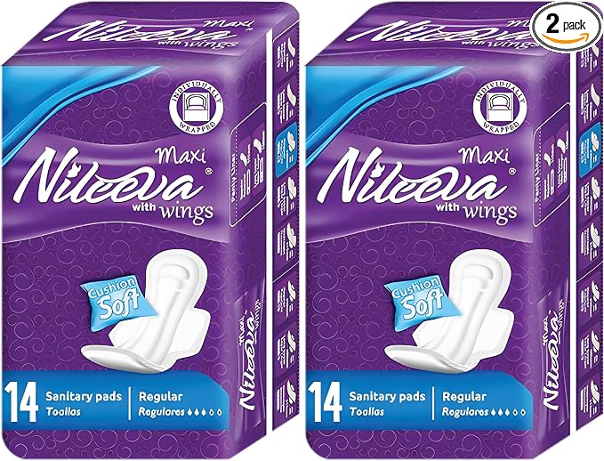 Care Maxi Sanitary Napkins with Wings – (14 Pads) Ultra Soft, Super Absorbency & Individually Wrapped (Pack of 2)