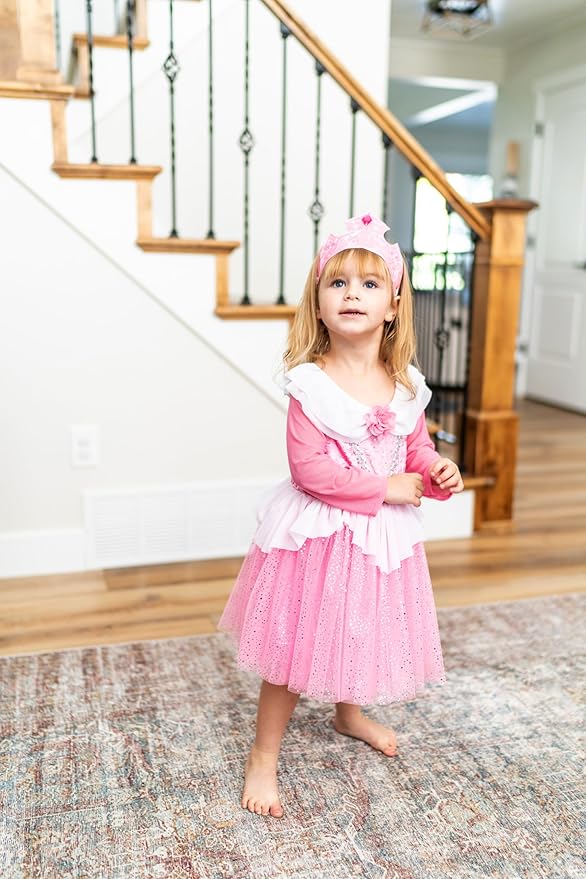 Little Adventures Sleeping Beauty Party Dress Up Costume - Machine Washable Child Pretend Play Party Dress
