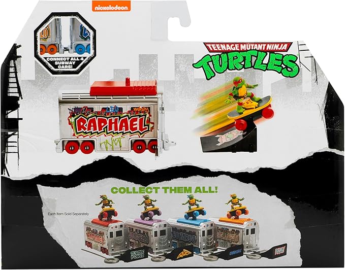 Teenage Mutant Ninja Turtles 5" Switch Kick Subway Launcher - Raphael -Launch and Battle with Ninja Action - Ages 3+