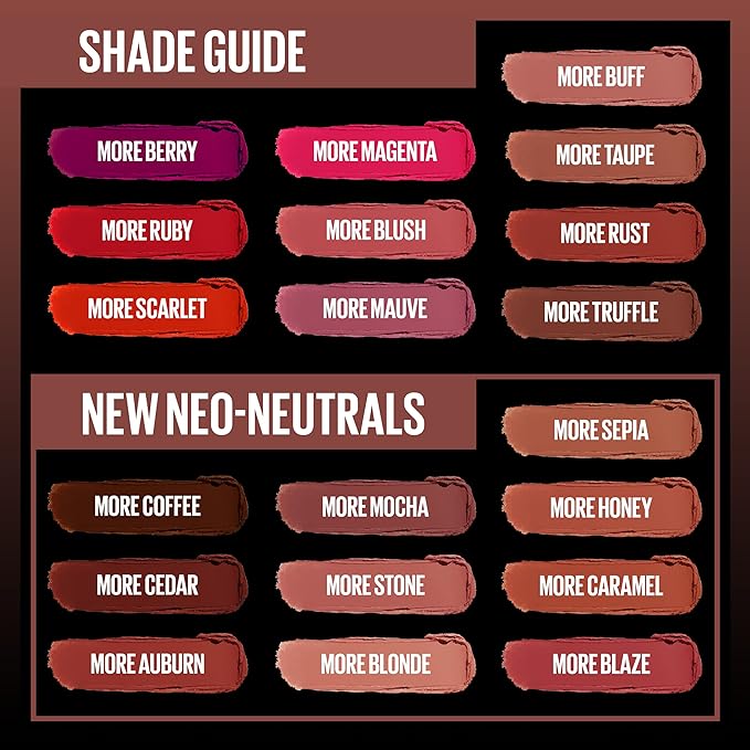 Maybelline Color Sensational Ultimatte Matte Lipstick, Non-Drying, Intense Color Pigment, More Caramel, Caramel Nude, 1 Count