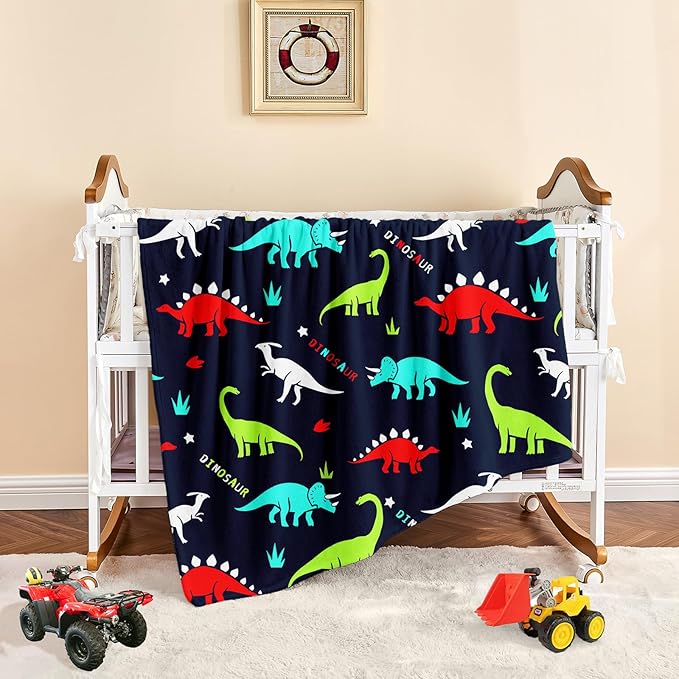 Wajade Dinosaur Blanket for Boys Soft Fleece Throw Kids Dino Blanket for Couch Sofa Bedroom Warm Blankets Birthday Gifts for Kids Boys Teen 60"x80"
