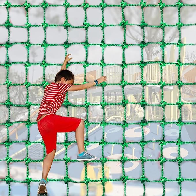 Outdoor & Indoor Premium Climbing Net - 8 Sizes Polyester Fiber. Easy Install with Extras. Handcrafted & Practical. Ideal Gift. (5ft x 10ft)