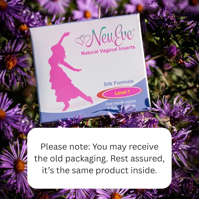 NeuEve Silk Vaginal Moisturizer for Menopause Relief | Long-Lasting Support for Women 55+ with Severe Dryness, Itching, Odor, & Irritation | All-Natural Hormone-Free | Phase 1 | 8ct, 1-Month Supply