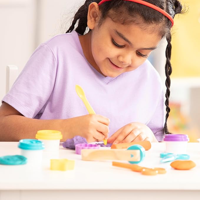 Melissa & Doug Created by Me! Cut, Sculpt, and Roll Modeling Dough Kit with 8 Tools and 4 Colors of Modeling Dough