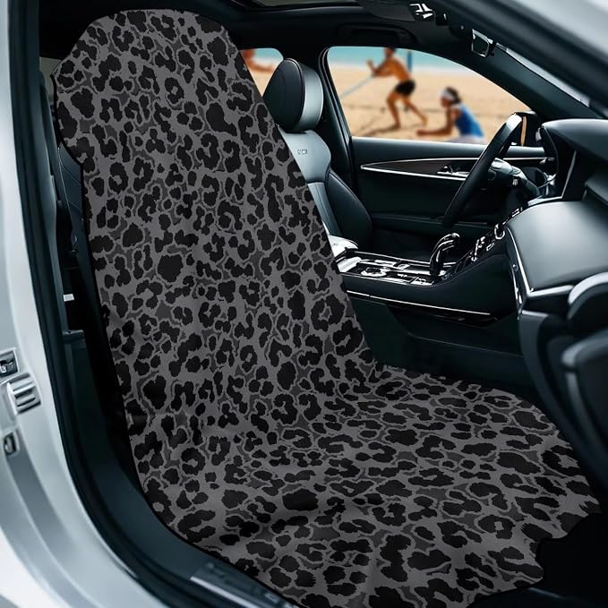 INSTANTARTS Leopard Car Seat Towel Cover Yoga Towel Car Seat Cover Beach Towel