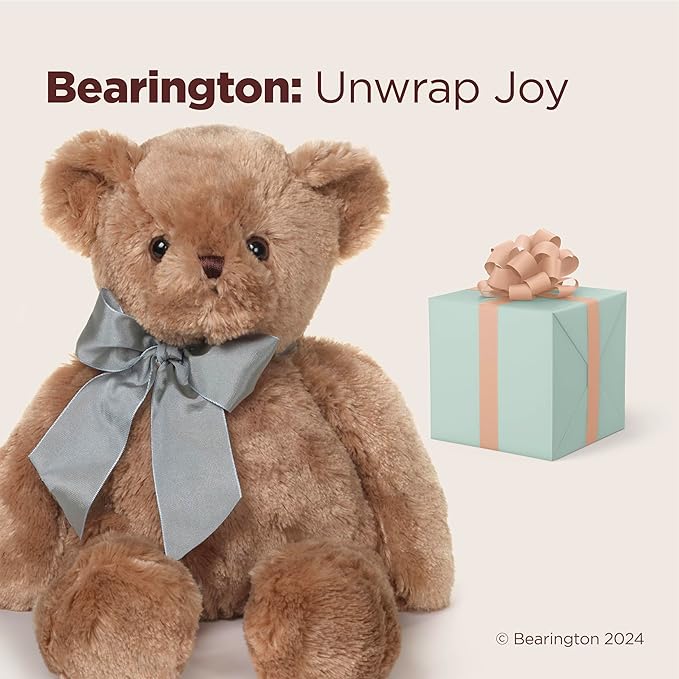 Bearington Collection Gus 18-Inch Brown Teddy Bear Plush Toy - Teddy Bear Stuffed Animal for Baby