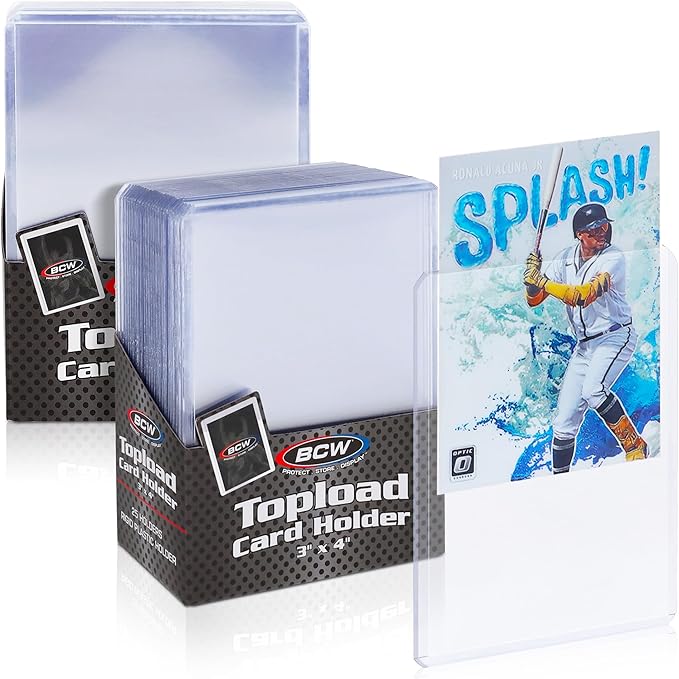 BCW 3x4 Topload Card Holder - Standard - 50ct | Rigid PVC Trading Card Protection for Baseball Cards, Football Cards, and Trading Cards Like Pokémon and MTG | Holds Cards Up to 20pts