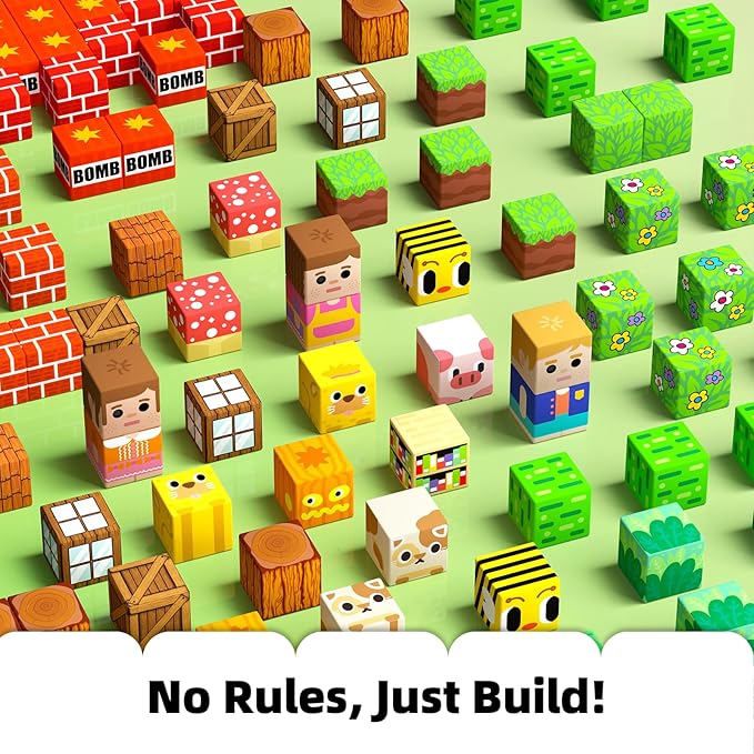 idoot 100PCS Magnetic Building Blocks, Forest Animal Sensory STEM Toys for Boys and Girls, Great for Birthday