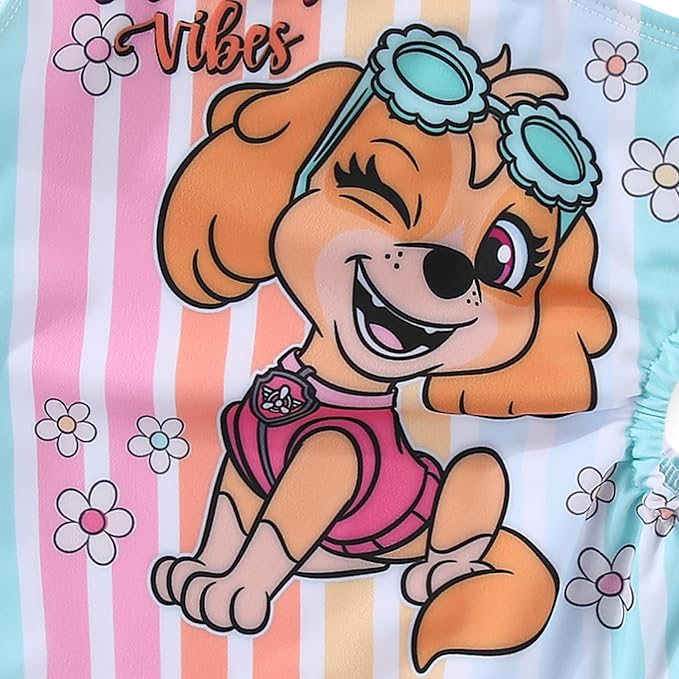 Paw Patrol Nickelodeon Girls UPF 50+ One Piece Bathing Suit for Toddler and Big Kids