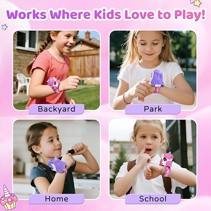 Vvinca Unicorn Walkie Talkies for Kids 2 Pack - Toys for Age 3-4 5-7 8-12 Girls Birthday 3 4 5 6 7 8 9 10 11 12 Year Old Camping Outdoor Toddler Toys Magical Pony Walkie-Talkie