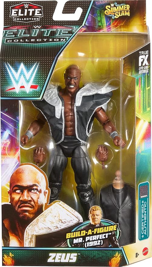 WWE MATTEL Elite Action Figure SummerSlam Zeus with Accessory and Mr. Perfect Build-A-Figure Parts