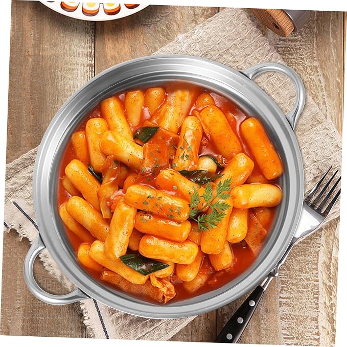 Cabilock Dry Pan with Lid Nonstick Pan Nonstick Wok Paella Cooking Stir Fry Skillet Wok Skillet Reheating Pot Stewpot Pow Stainless Steel s Korean Pot Mini China