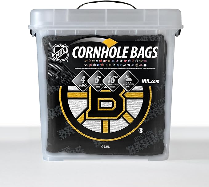 YouTheFan Officially-Licensed NHL Set of 4 Cornhole Bags - All Weather Regulation 6” x 6” Size - 16oz Weight - Designed in USA