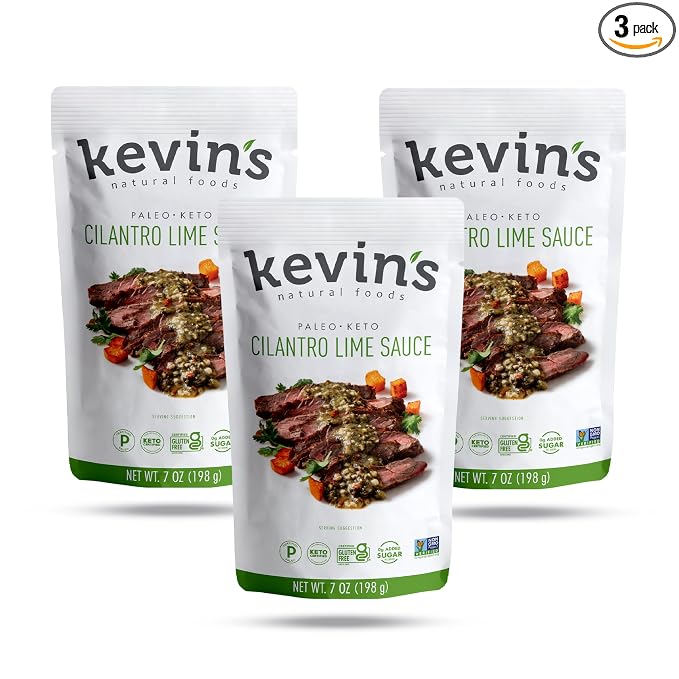 Kevin's Natural Foods Cilantro Lime Simmer Sauce, 3 Pack | Keto and Paleo Stir-Fry Sauce, Gluten Free, No Preservatives, Non-GMO