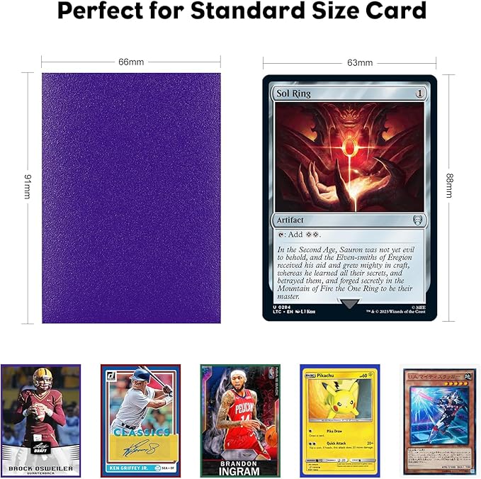 Purple MTG Card Sleeves 300CT, Matte Textured Back Card Sleeves Deck Card Protectors, Standard Size Card Sleeve for MTG, Baseball Card, Sports Cards, Game Card