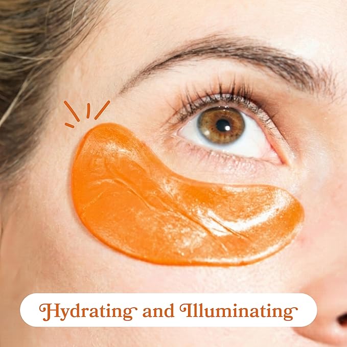 LE GUSHE Vitamin C Eye Patches with Collagen and Snail Mucin, Aloe Vera Eye Patches for Puffy and Dark Undereyes, Korean Skincare for All Skin Types, 10 Pairs