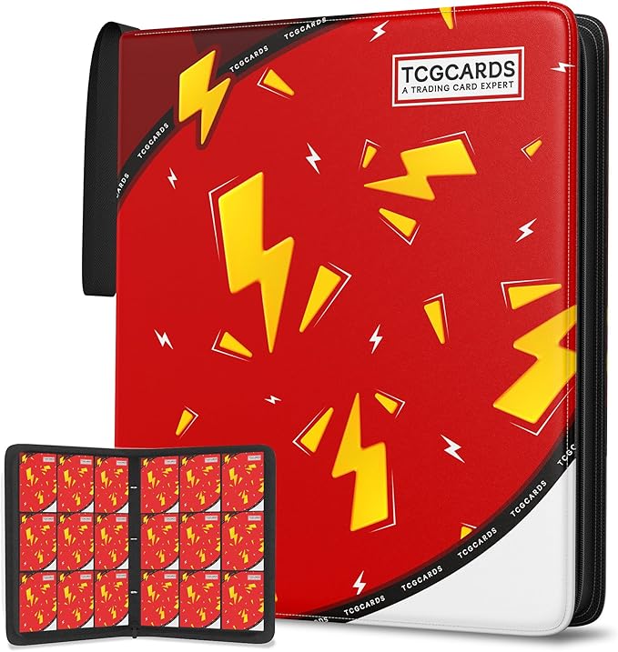 Trading Card Binder 9 Pocket,Card Binder 900 Pockets,Card Book Holder Cards with 50 Removable Sleeves,3-Ring Zip Design MTG/TCG/Sport Collectible Trading Card Albums Gifts for Boys and Girls (Red)
