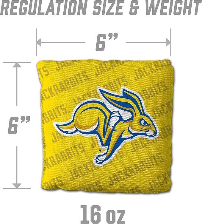 YouTheFan Officially-Licensed NCAA Set of 4 Cornhole Bags - All Weather Regulation 6” x 6” Size - 16oz Weight - Designed in USA
