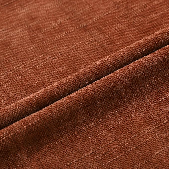 Set of 4 Soft Textured Decorative Throw Pillow Covers 22x22 Inch Cozy Farmhouse Cushion Cover Square Accent Pillow Cases for Bed Couch Sofa Living Room, Rust
