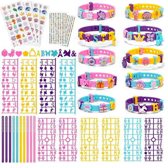 Bracelet Making Kit 10 Sets, Friendship Bracelet Kit with Letter Beads & Charms, DIY Arts and Crafts for Kids Ages 5 6 7 8-12 Year Old Girl Jewelry Making Toys Birthday Gifts