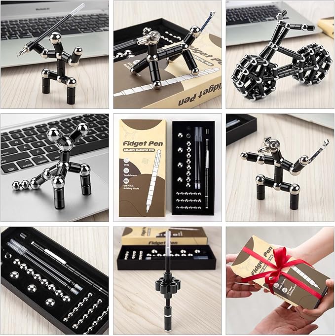 Juboury Magnetic Fidget Pen, Decompression Magnetic Toy Pen, Stress Relieving Gift for Adults Kids Teens, Novelty Toy for 10 11 12 13 14 Year Old Boys