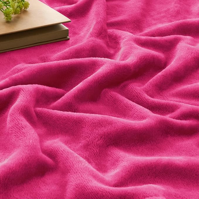 BEDELITE Fleece Blanket Soft Plush King Size Bed Blanket Hot Pink 108"x90" | Ultra Soft Fleece, Plush Microfiber, Lightweight Warmth, All Season Comfort, Fade Resistant, Machine Washable