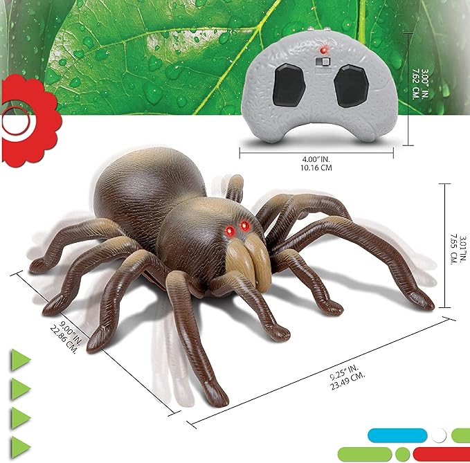 Discovery™ RC Tarantula Spider – Remote Control Toy Spider with Realistic Movement, Red LED Eyes & Wriggling Legs | Prank Gift for Boys Girls & Bug Lovers| Fun Electronic Animal Toy for Kids Ages 8+