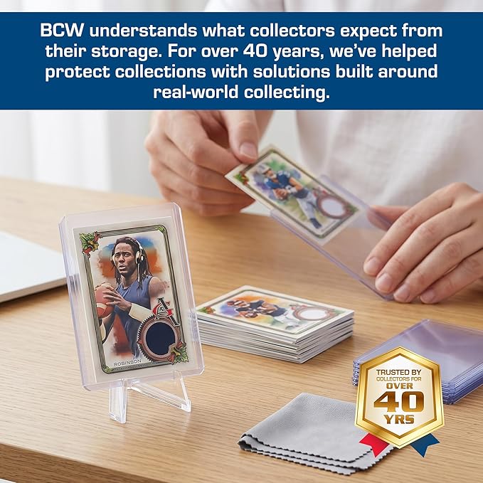 BCW 59 PT Thick Card Top Loaders | Protective Thick Toploaders for Trading Cards Up to 59PT | Rigid Card Toploader for Memorabilia & Collectibles | 1 Pack