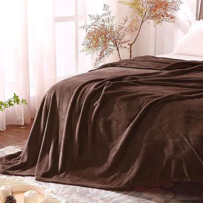 BEDELITE Fleece Blanket Soft Plush Full Bed Blanket Brown 84"x90" | Ultra Soft Fleece, Plush Microfiber, Lightweight Warmth, All Season Comfort, Fade Resistant, Machine Washable, Couch Sofa Bed