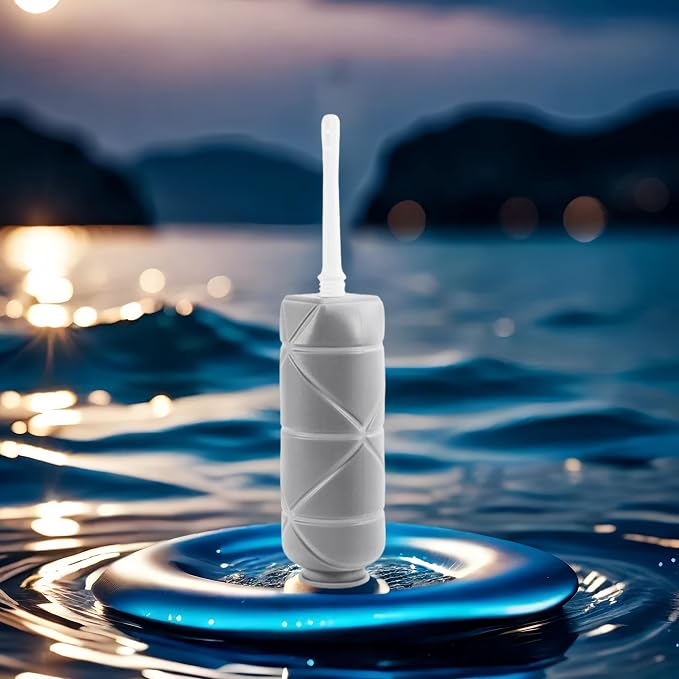Foldable Compact Silicone Douche Bottle, Reusable Travel Douche Kit, 24 FL Oz Capacity, Grey