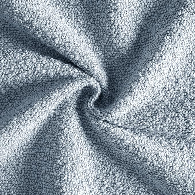 MIULEE 22x22 Decorative Euro Sham Boucle Couch Pillow Covers Sky | Set of 2 Textured Neutral Throw Pillow Covers, Accent Solid Pillowcases, Sofa Living Room Home Decor