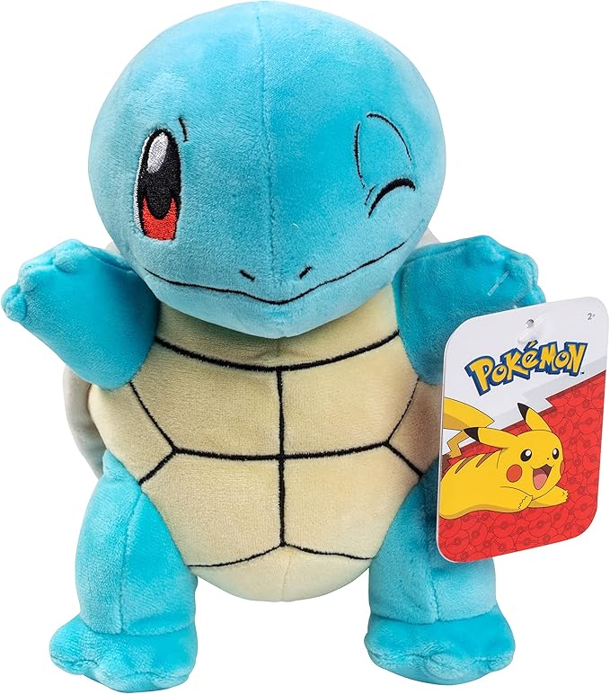 Pokemon 8" Squirtle Plush - Officially Licensed - Generation 1 Starter Figure - Authentic Soft Stuffed Animal Toy - Holiday Christmas Stocking Stuffer Gift for Kids, Boys, Girls - 2+