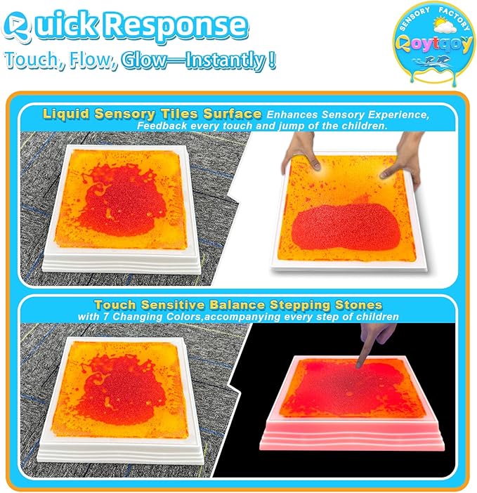 Light Up Stepping Stones for Kids Ages 3+ - Non-Slip Sensory Balance Stones for Toddler Balance, Sensory Play & Motor Skills