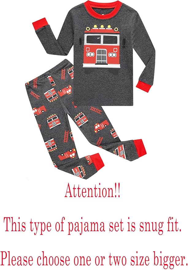 KikizYe Little Big Boys Girls Pajamas Set Kids PJs 100% Cotton Sleepwear