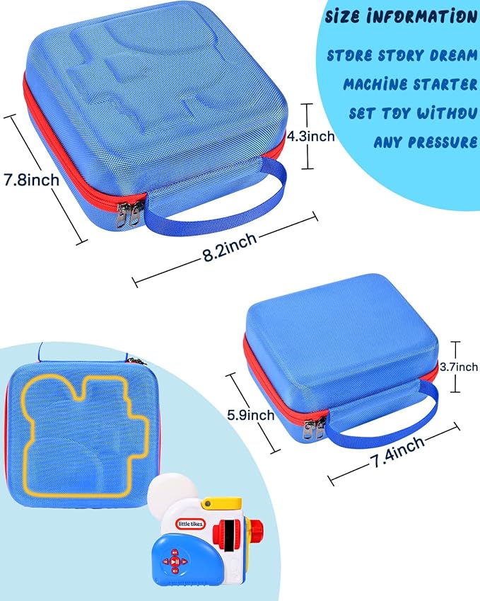 RAIACE Hard Travel Case Compatible with Little Tikes for Story Dream Machine Books Starter Set, Travel Storage Hard Bag.(Case Only!) - Blue