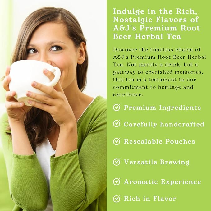 Nelson's Tea A&J's Root Beer - Cut & Sifted Sarsaparilla Root Tea Loose Leaf - Caffeine Free, Harmonious Herbal Blend of Burdock, Birch Bark, Dandelion and More (4 oz)