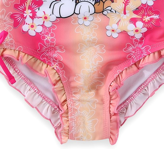 Paw Patrol Nickelodeon Girls UPF 50+ One Piece Long Sleeve Rash Guard Bathing Suit for Toddler and Big Kids