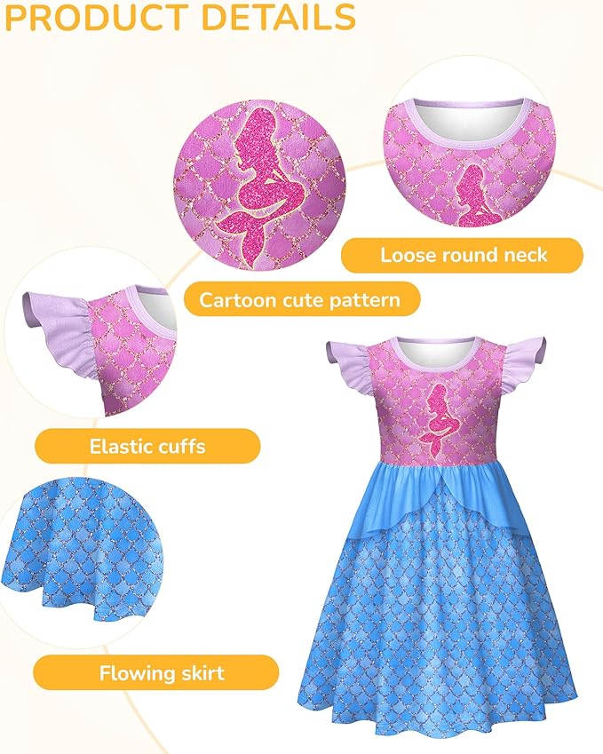 LQSZ Doll and Girl Matching Princess Dress Outfits for Girls and 18" Matching Doll and Girl Clothes