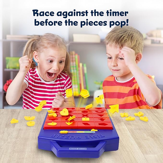 Winning Fingers Shape Toy Puzzle Game – Pop Up Board Game with Shape Puzzles - Two Players Concentration Games Puzzle Board Matching Game - Educational Toy for Kids 3 Years and Older