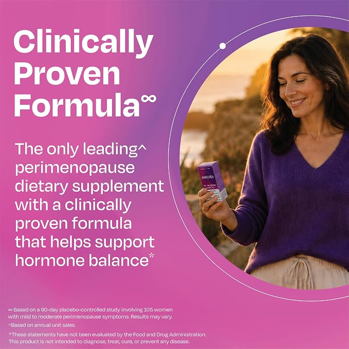 Amberen Perimenopause Supplement for Women, Clinically Proven – Helps Relieve Hot Flashes, Night Sweats, Irritability & Difficulty Sleeping, Helps Support Hormone Balance Hormone-Free, 90-Day Supply