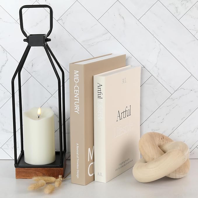 Aesthetic Decorative Books Set of 2 - Stylish Boxes for Coffee Table Decor | Stylish Modern Home Decoration for Your Bookshelf or Mantel, Faux/fake Books Doubles as Photo Storage or Keepsake Box