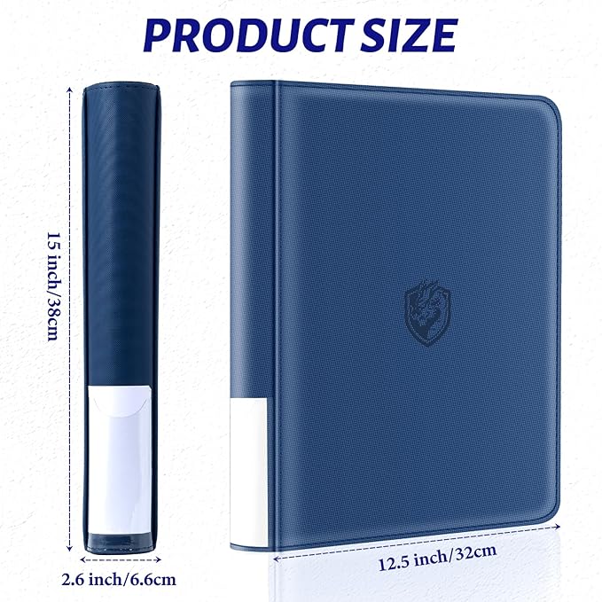 Toploader Binder Holds 324 Toploaders - 20 Toploaders|Waterproof PU Leather + Anti-Yellowing PP Inserts | Ridge Tab Sorting Portable top loader binder for cards(For Sports/Game Cards)