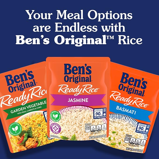 BEN'S ORIGINAL Ready Rice Roasted Chicken Flavored Rice,Easy Dinner Side,8.8 OZ Pouch,(Pack of 12)