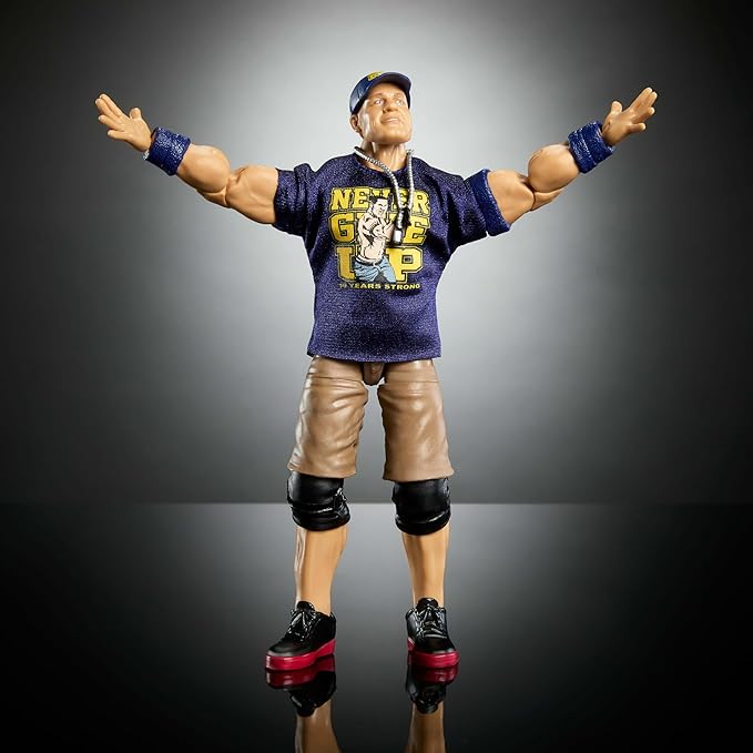 Mattel WWE Elite Action Figure & Accessories, Greatest Hits 2025 Series, 6-inch Collectible John Cena with 25 Articulation Points & Swappable Hands