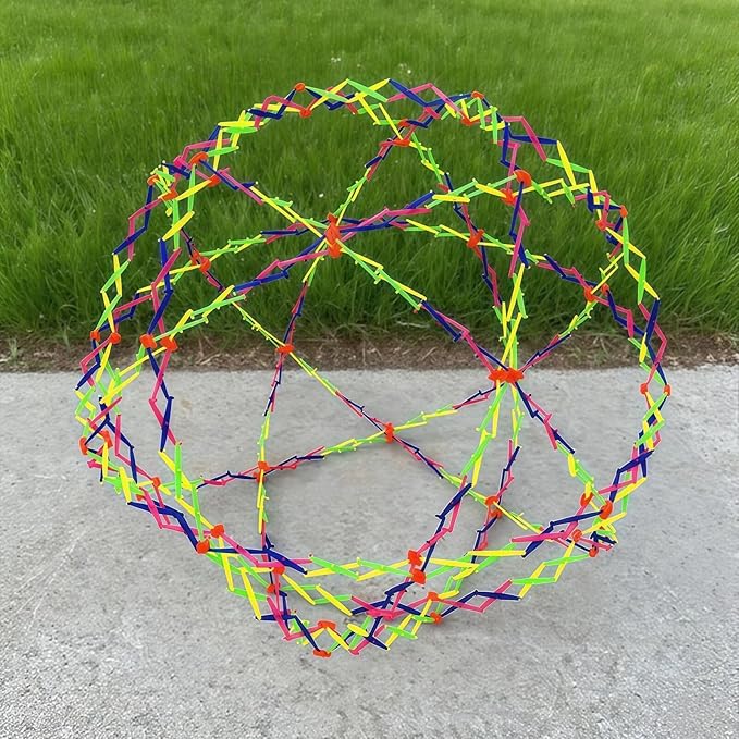 Large Rainbow Expandable Ball, Novelty Plastic Toy from 11.8" to 39.4" Expanding Sphere, Breathing Toy Sphere Designed Specifically for Boys and Girls